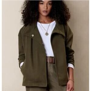 Banana Republic Factory Melton Moto Jacket in Camo Green Size Large